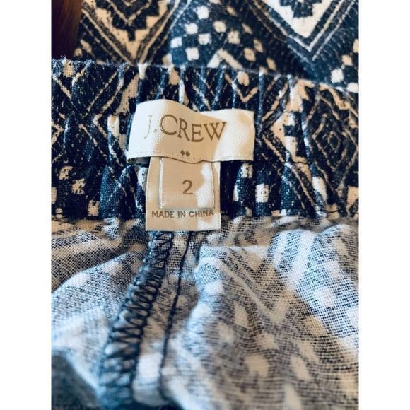 J Crew Women Elastic Drawstring Ivory Navy Size‎ 4 - Picture 5 of 5